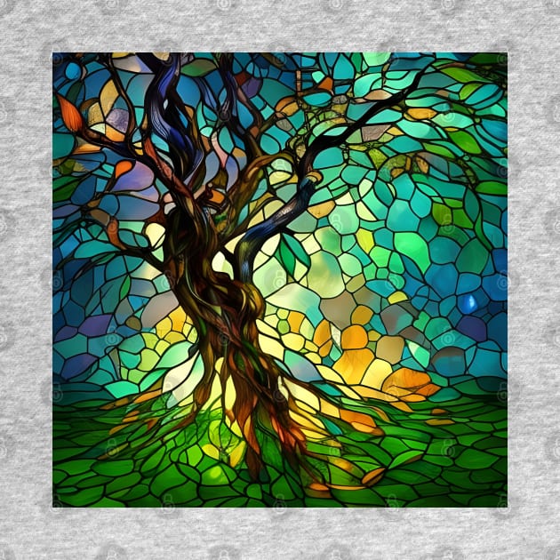 Stained Glass Gnarled Tree by Chance Two Designs